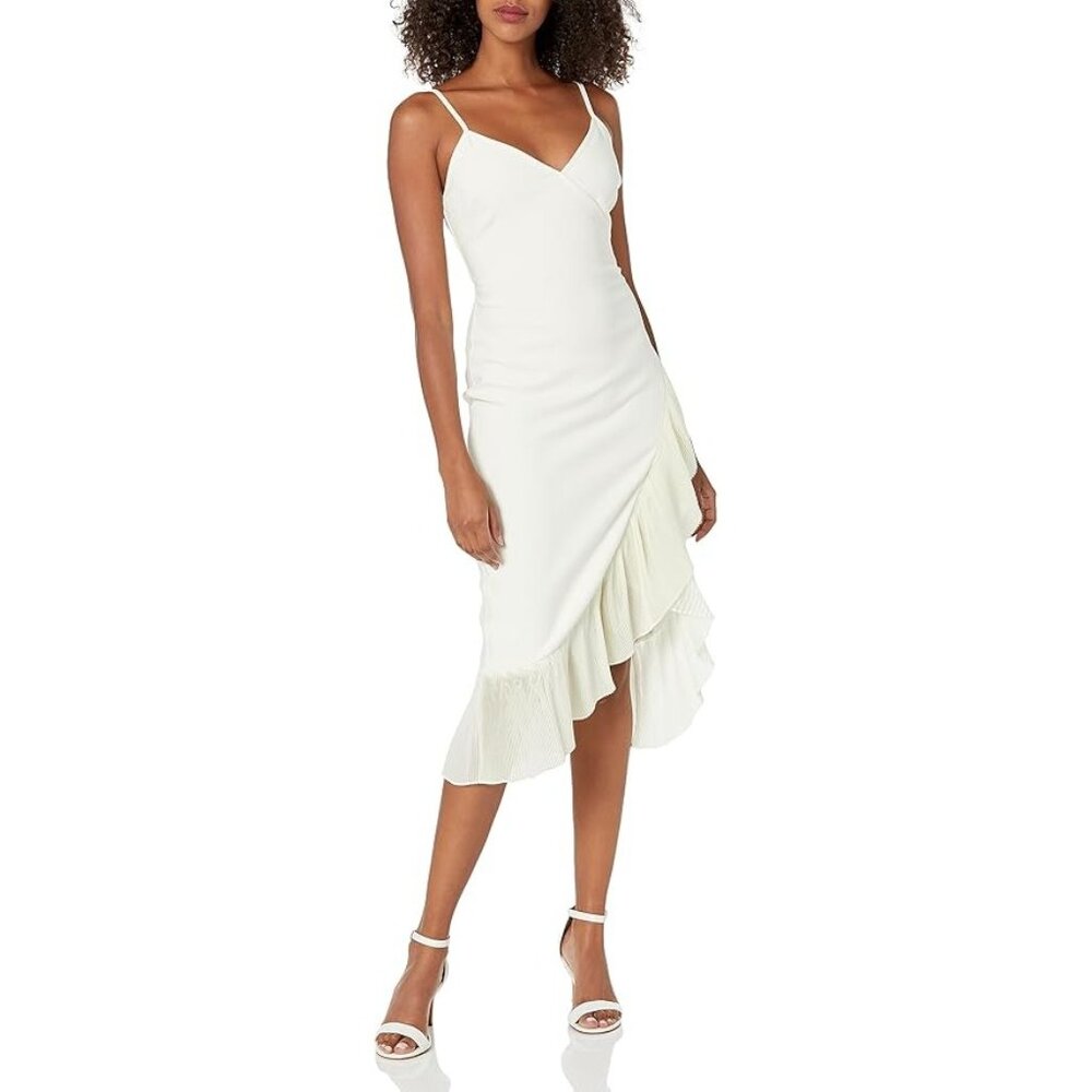 LIKELY Women's Hollina Ruffled Dress, White, 10 NWT